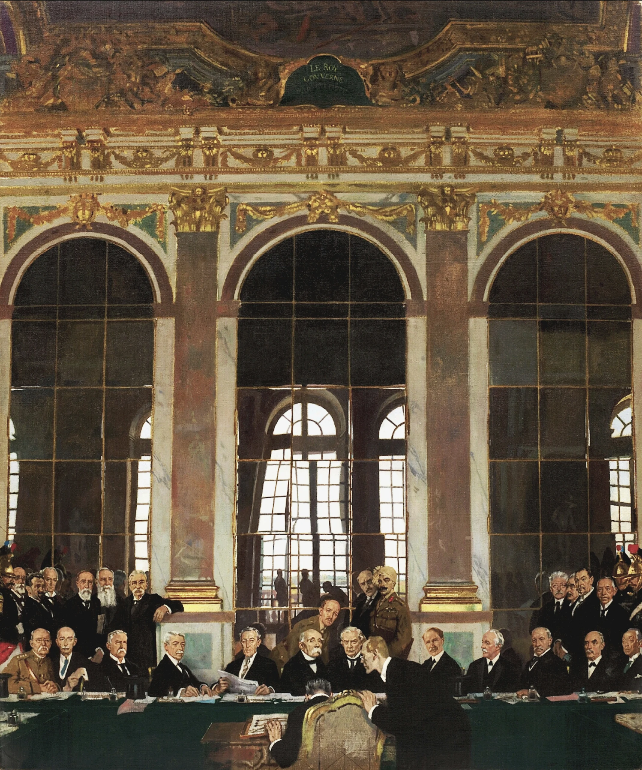 William Orpens Gemälde der Unterzeichnung des Versailler Vertrags im Spiegelsaal, 28. Juni 1919